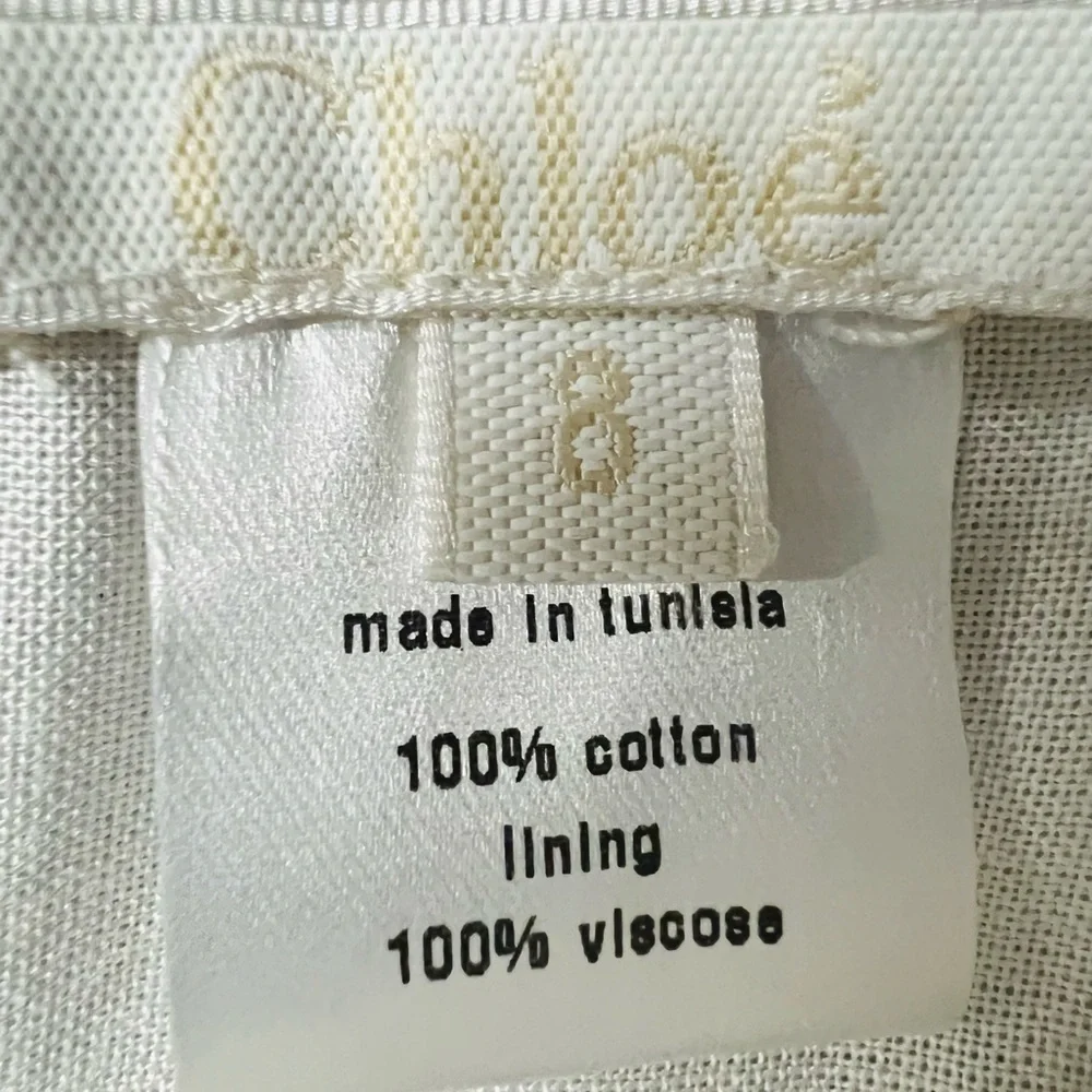 Chloe Kids White Formal Dress With Beautiful Blue accents Size 8